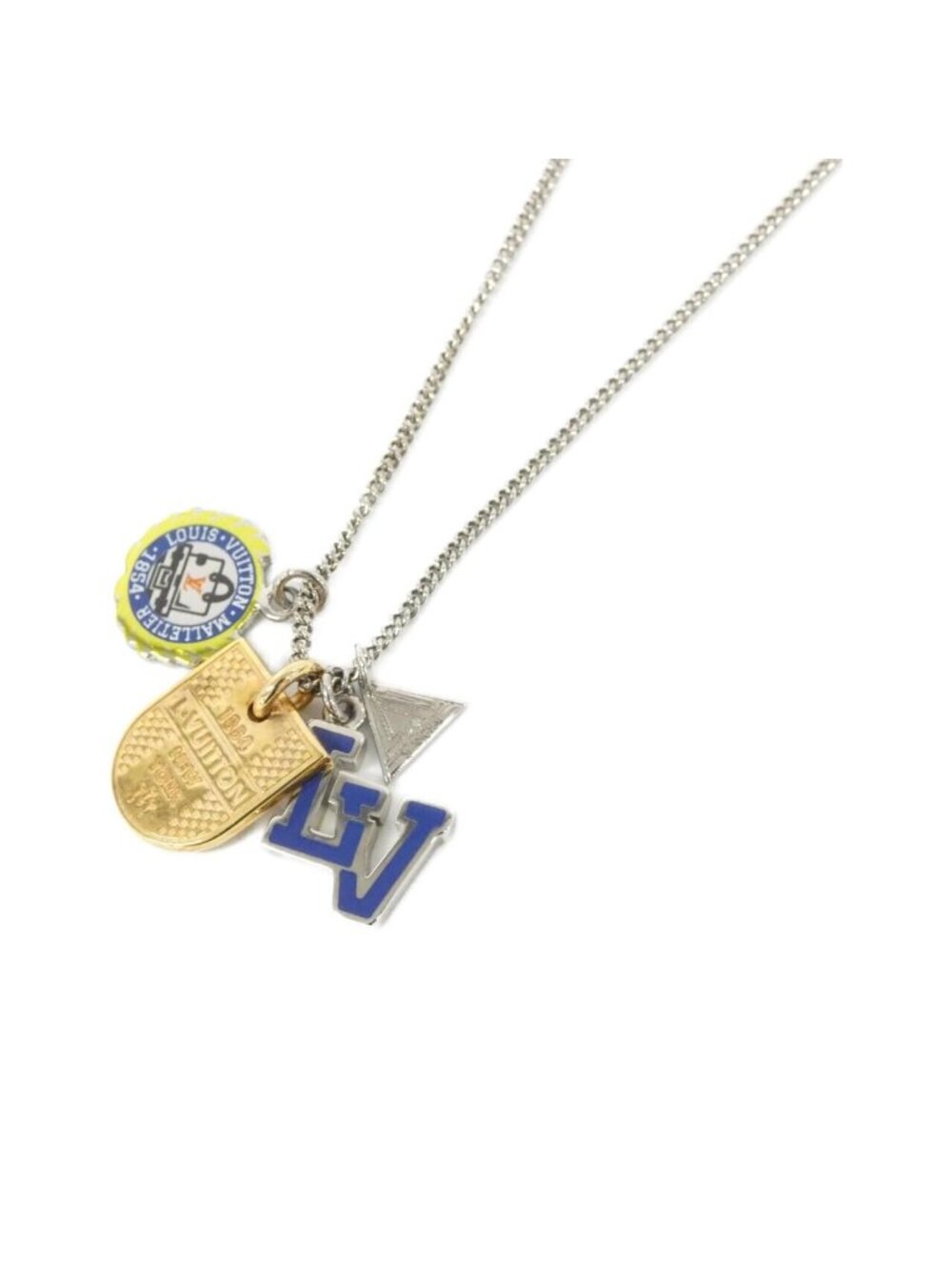Louis Vuitton Collier Charm's LV League LV Initial Necklace - Picture 1 of 6